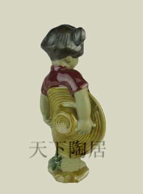 石湾公仔陶瓷小花电视柜客居摆件