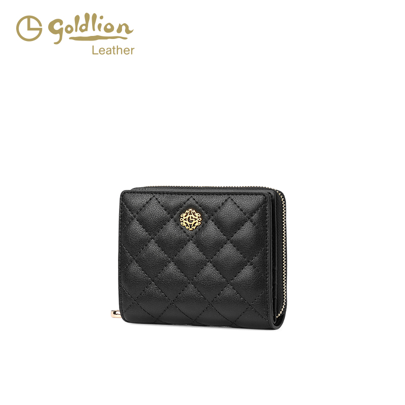 金利来真皮女包2025新款钱包时尚便携多卡位钱夹简约高级小卡包潮 - 图0