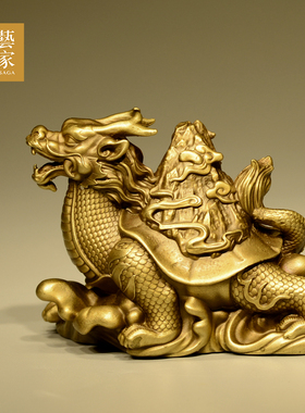 铜臻精炼铜盘玩镇纸霸下桌面招财