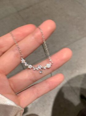 夏季超闪锆石小花项链女轻奢小众气质高级感配饰锁骨链choker