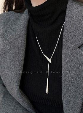 冷淡风水滴项链女2026新款长款