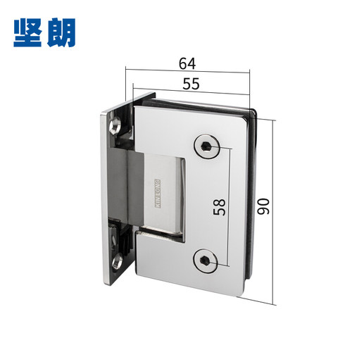 坚朗304不锈钢玻璃门合页90度铰链淋浴房配件淋浴门合叶WW571102D - 图2
