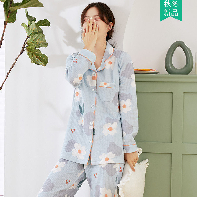 圈雅空气棉月子服怀孕期孕妇睡衣 圈雅家居服套装
