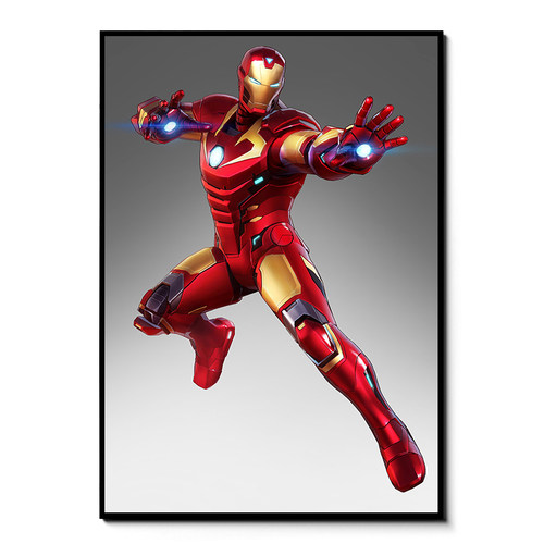 钢铁侠漫威海报墙贴画电影宿舍卧室儿童房墙面自粘壁纸相框装饰画 - 图2