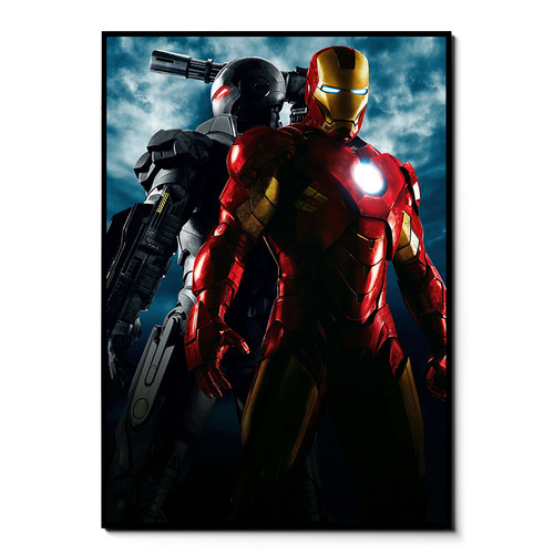 钢铁侠漫威海报墙贴画电影宿舍卧室儿童房墙面自粘壁纸相框装饰画 - 图0