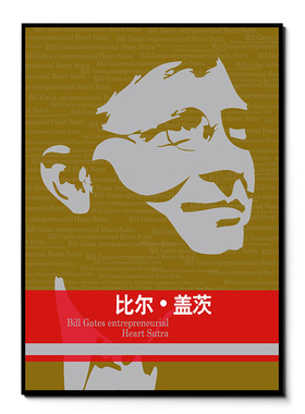 比尔盖茨海报拉里埃里森画
