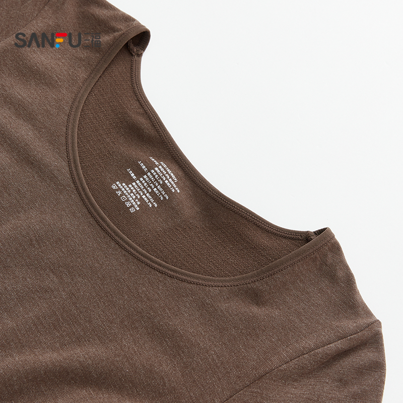 三福女冬季轻塑无缝保暖内衣 修身打底秋衣秋裤套装女851236 - 图0