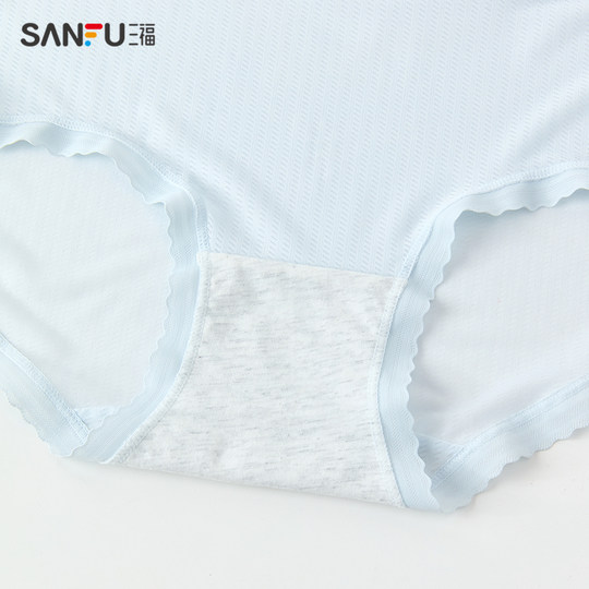 Sanfu low-waist underwear women's thin breathable girl's small lace bow half boxer briefs women's 497853