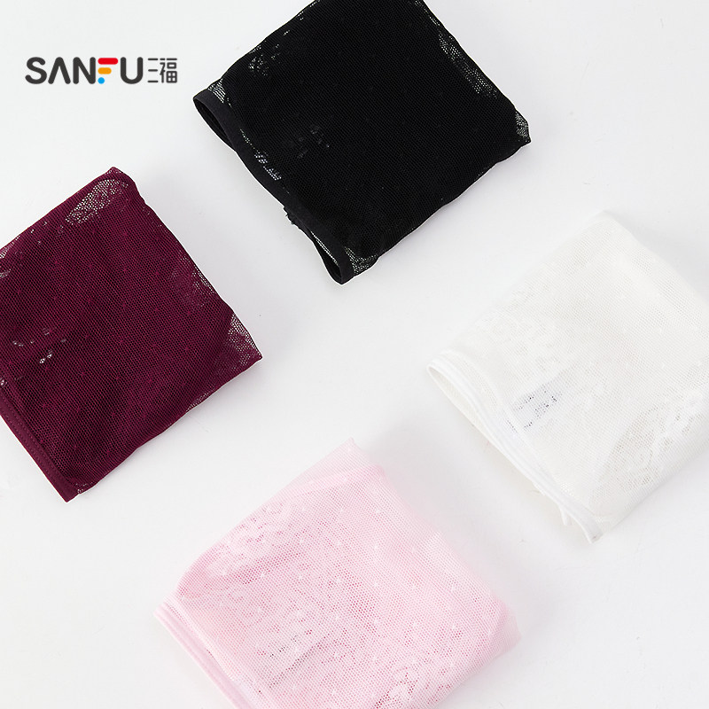 三福 女低腰包臀内裤 双细绳腰带性感纯欲透气网纱三角裤504290,淘宝优惠券,粉丝福利购,淘宝优惠卷