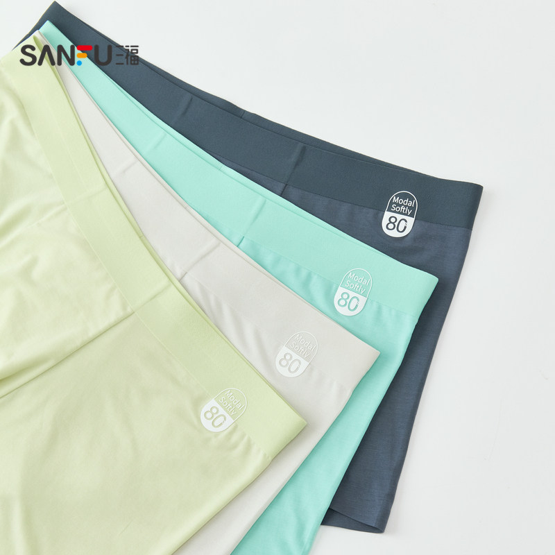 三福男柔软莫代尔内裤本命年红色内裤舒适透气平角裤男488199,淘宝优惠券,粉丝福利购,淘宝优惠卷