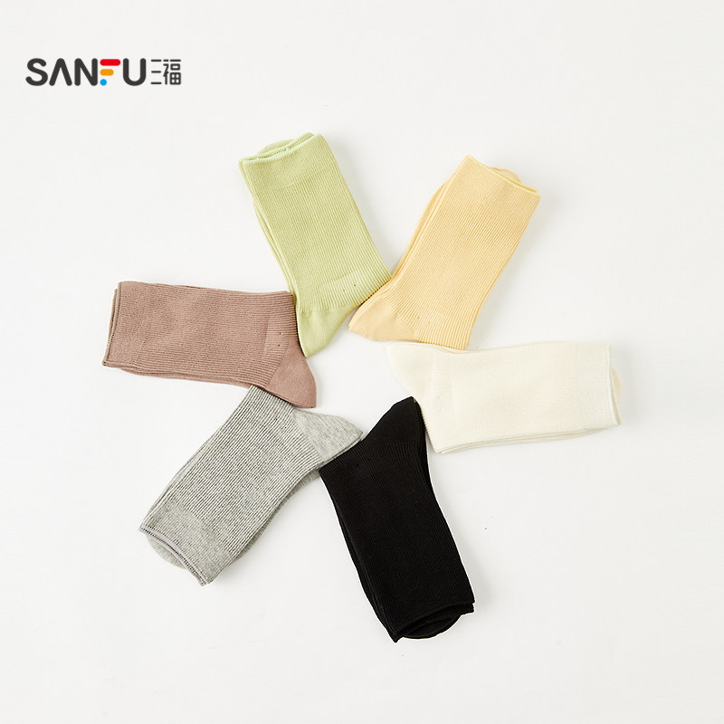 三福女短筒袜单双装 简约质感双针净版柔软舒适女袜袜子844455,淘宝优惠券,粉丝福利购,淘宝优惠卷
