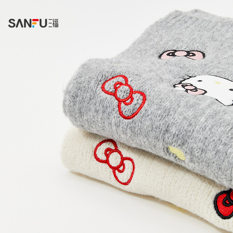 三福三丽鸥刺绣长巾围巾 清新甜美服饰配件配饰围脖848236,淘宝优惠券,粉丝福利购,淘宝优惠卷