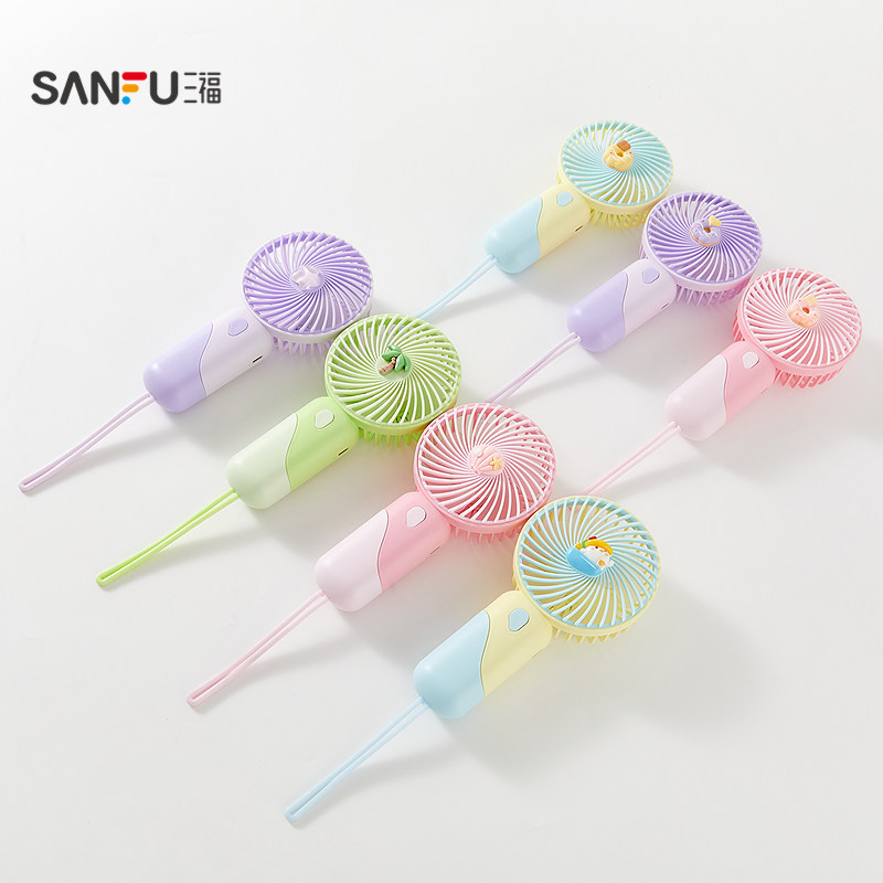 三福优品手持小风扇2026新款便携式随身带绳迷你小型usb强力小电风扇吹饭吹辅食宿舍教室夏天降温神器非静音