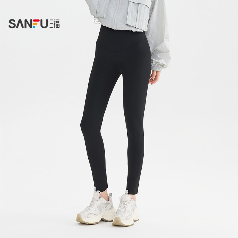 三福紧身裤2025新款秋季保暖加绒抗菌鲨鱼裤高腰翘臀黑色裤子女装,淘宝优惠券,粉丝福利购,淘宝优惠卷