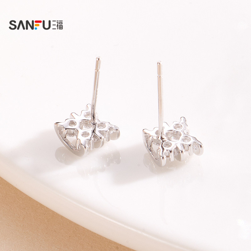 三福925银立体星闪耳钉一对 时尚炫酷首饰配饰耳环852597,淘宝优惠券,粉丝福利购,淘宝优惠卷