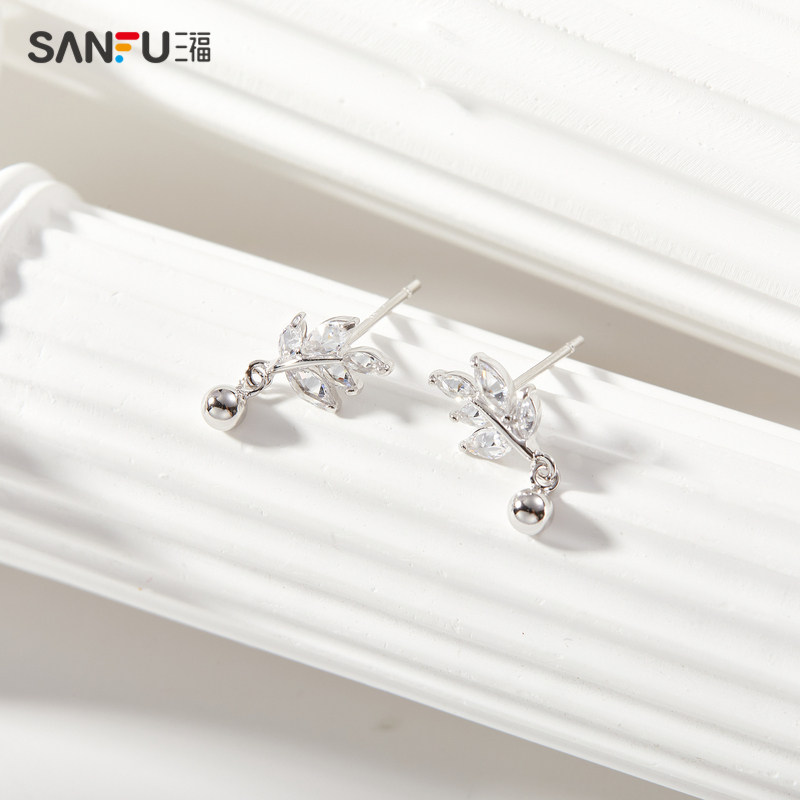 三福925银闪亮亮耳钉一对 清新气质首饰耳饰配饰耳环838730,淘宝优惠券,粉丝福利购,淘宝优惠卷