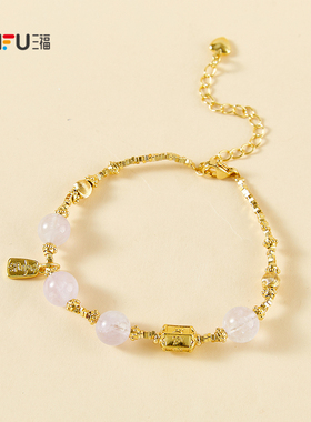 三福手作新春喜乐手链单条 中式氛围首饰手饰配饰链条852174