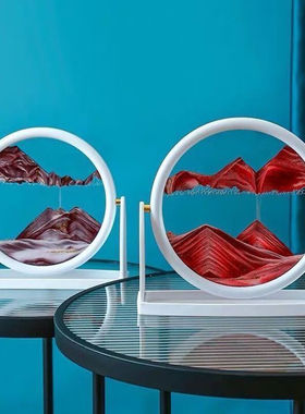 十久流沙画摆件沙漏客厅办公室桌面解压摆件创意3D装饰品礼物旋转