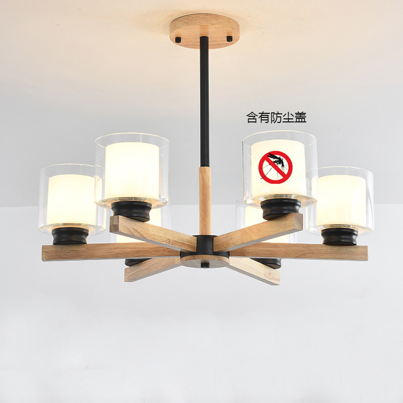 北欧木艺吊灯大气客厅餐厅灯具简约现代卧室灯饰包箱灯原木民宿灯,淘宝优惠券,粉丝福利购,淘宝优惠卷
