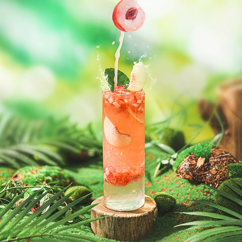 Dexin Zhen Fruit Fruit Fress Fresh Peach Juice напитки 1л персикового персикового концентрированного сока Peach Oolong Tea Milk Tea