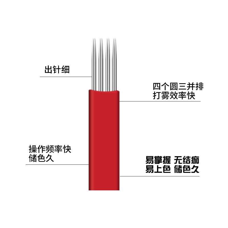 神四侠打雾针半永久纹绣针片手工雾眉针零结痂烟霏眉打雾三圆针 - 图2