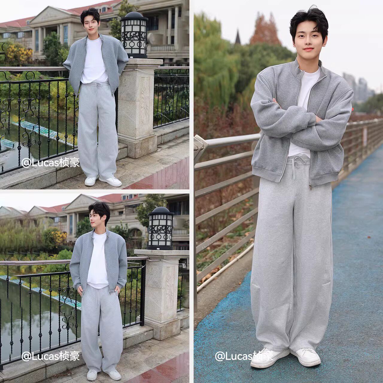 森马宽松直筒卫裤男2025秋冬新款重磅垂感阔腿裤运动休闲裤男女款