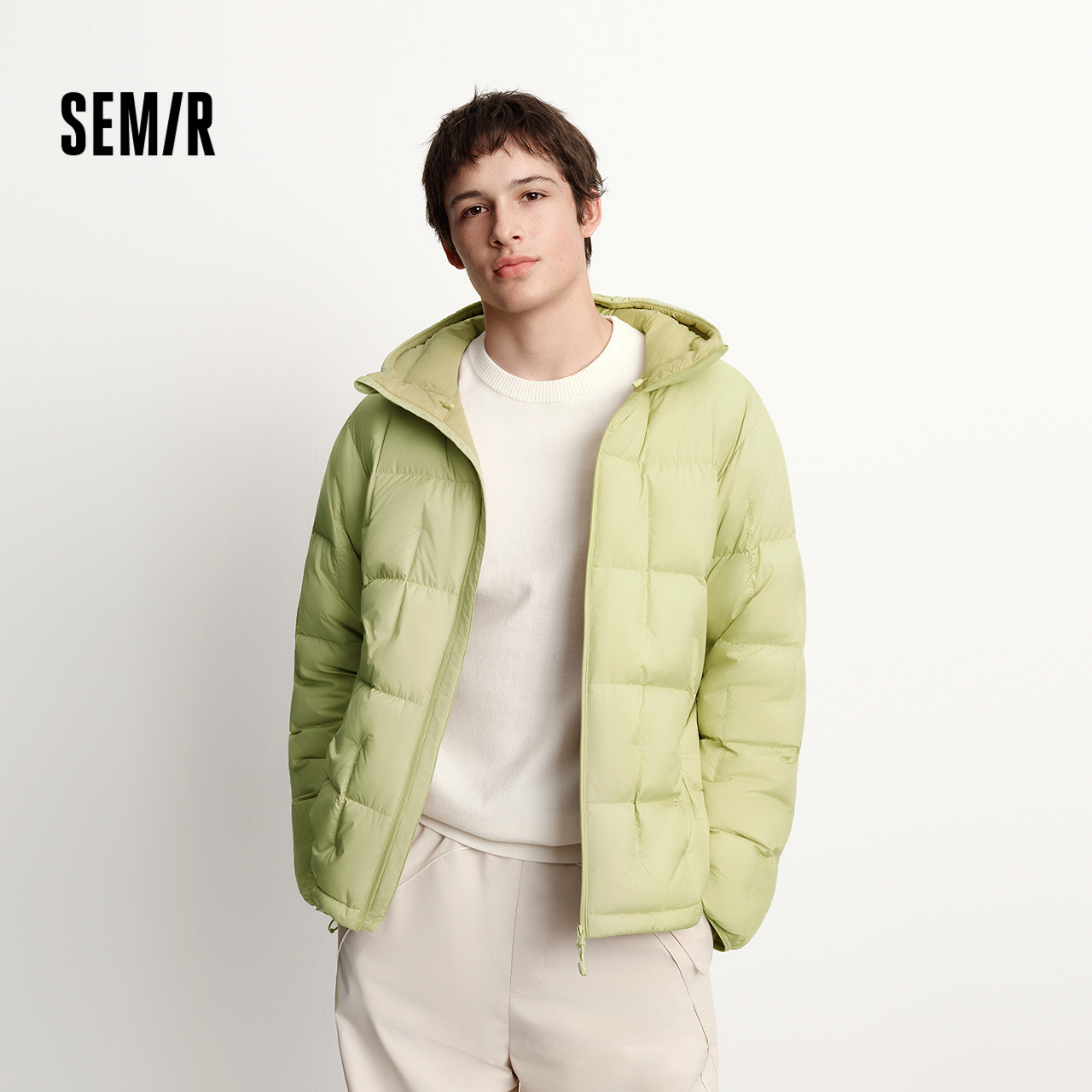 森马羽绒服男户外轻量保暖内胆三防外套绗缝连帽上衣2025新款冬装