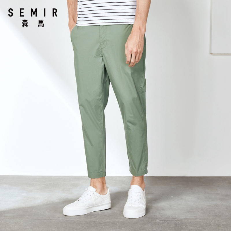 森马夏季男撞色印花弹力舒适休闲裤 森马休闲裤