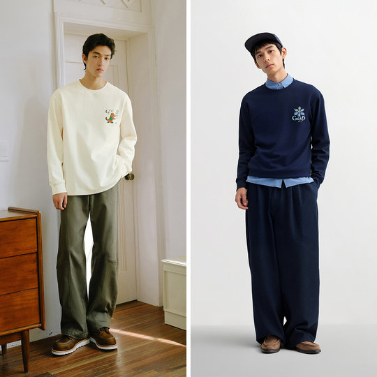 Semir couple wears graffiti printed long-sleeved T-shirt for men