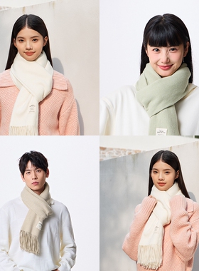 森马围巾女2023秋冬新款男生韩版简约情侣加宽披肩时尚围脖