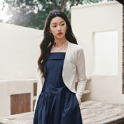 防晒外套|森马夹克女夏短款蕾丝花边V领修身凉感肌理2026新