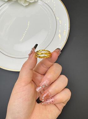 东南亚热销铜合金仿真沙金戒指