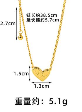 爆款越南沙金项链简约高级感碎冰冰爱心手链奢华仿金久不掉色饰品