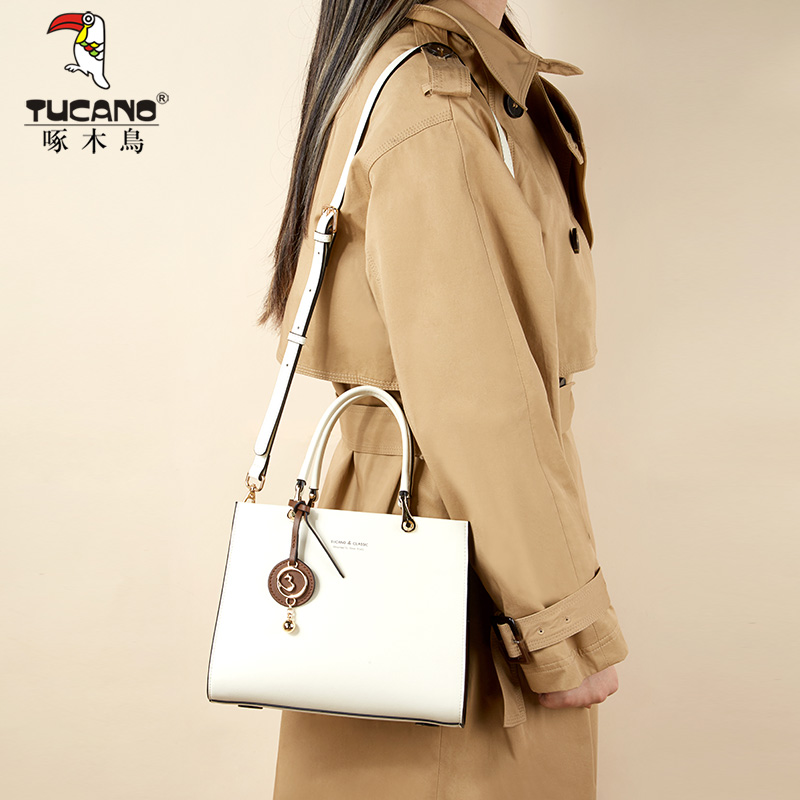 啄木鸟真皮女士2023新款百搭手提包 啄木鸟女士包袋