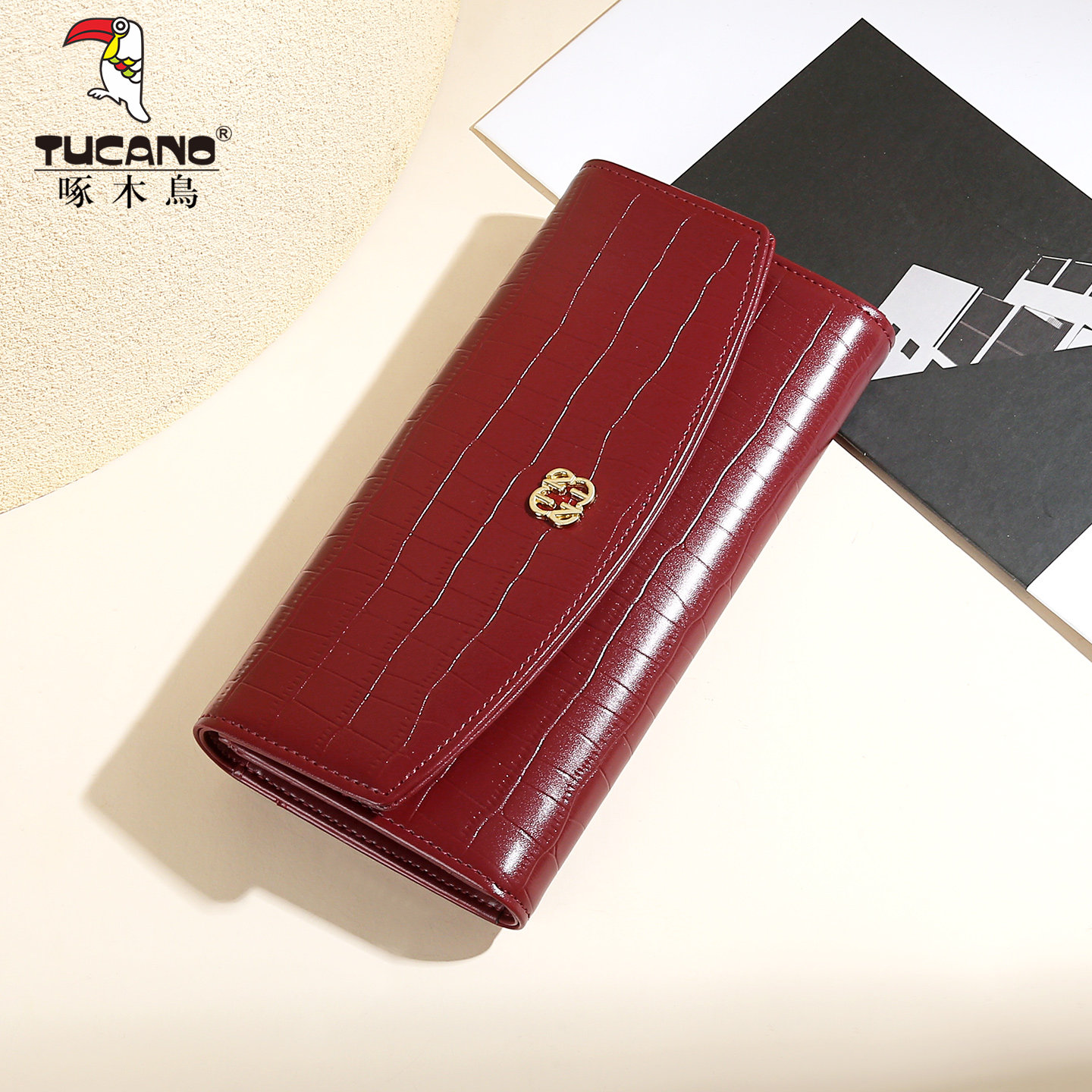 啄木鸟长款真皮钱包女士2025新款高级质感鳄鱼纹大三折多卡位票夹,淘宝优惠券,粉丝福利购,淘宝优惠卷