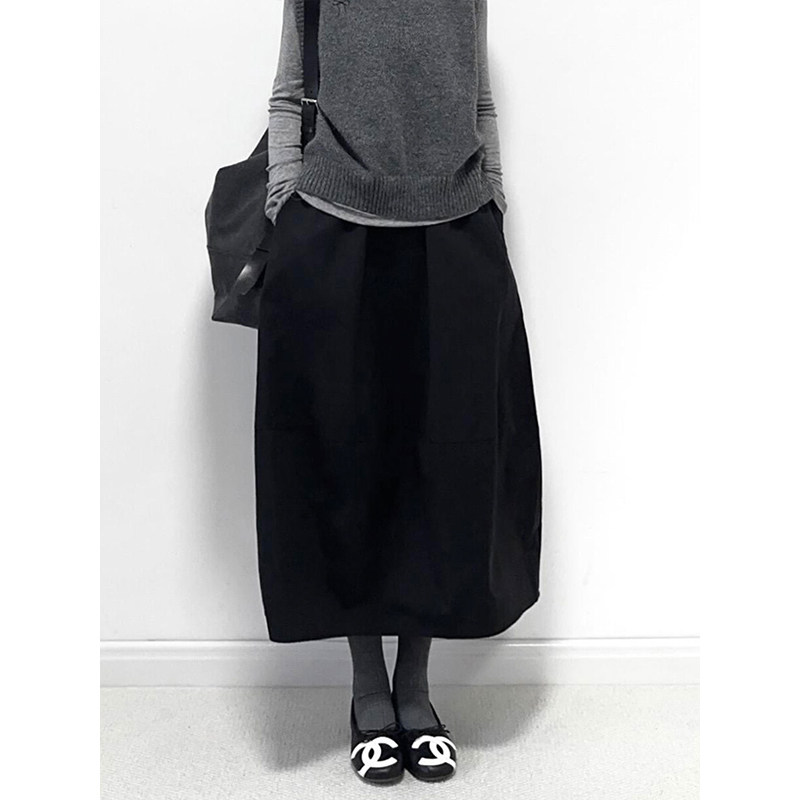 大码黑色毛呢花苞半身裙女胖妹妹高腰mm显瘦遮胯蓬蓬中长a字伞裙,淘宝优惠券,粉丝福利购,淘宝优惠卷