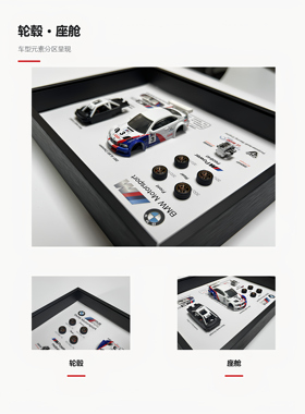 BMWM3立体3D相框宝马车迷装饰送男友生日礼物MPower赛车迷周边