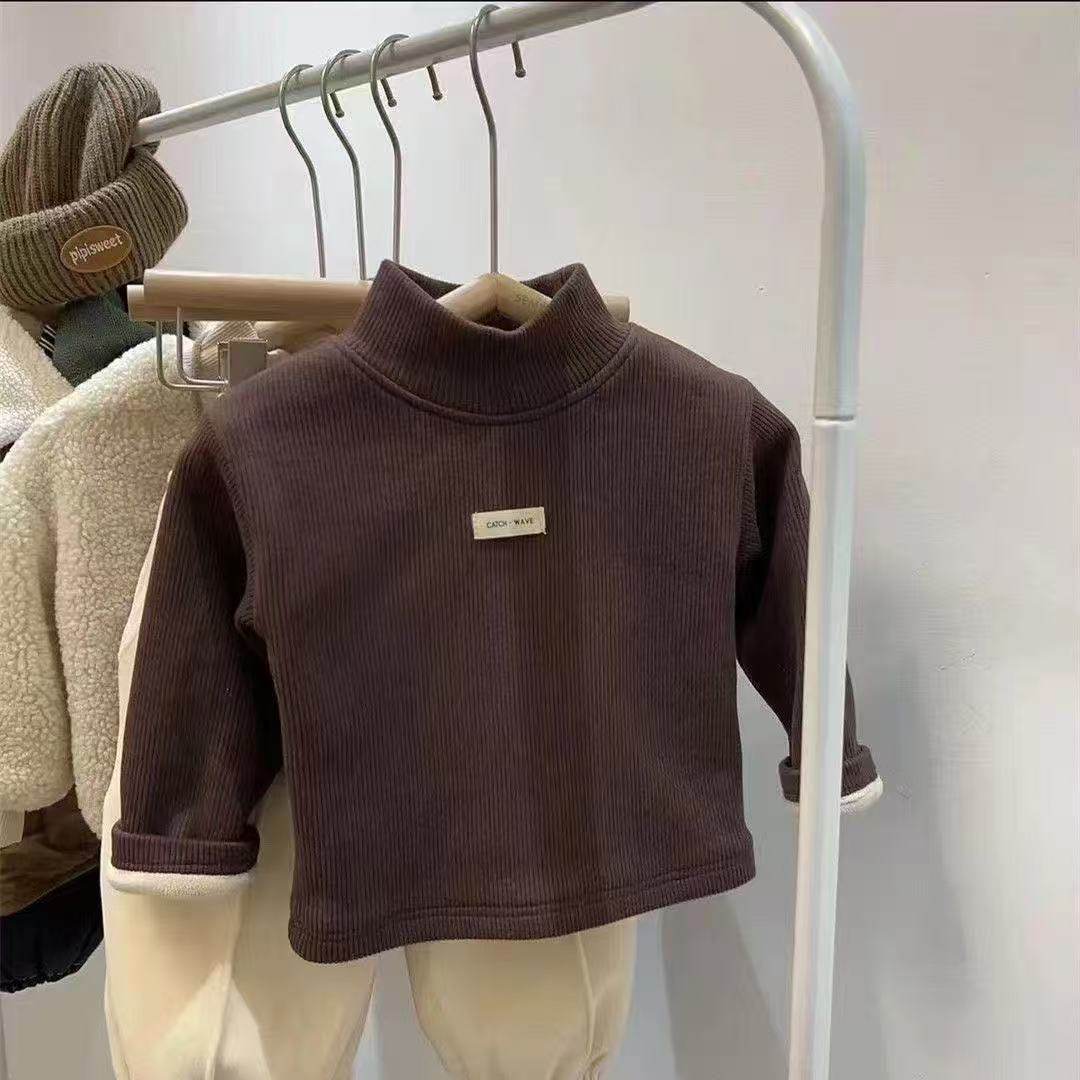 冬装德绒打底衫保暖儿童装宝宝半高领男童女童加绒加厚长袖T恤,淘宝优惠券,粉丝福利购,淘宝优惠卷