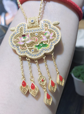 925银镀黄金一鹿平安锁包吊坠女小众设计感高级轻奢精致闺蜜礼物