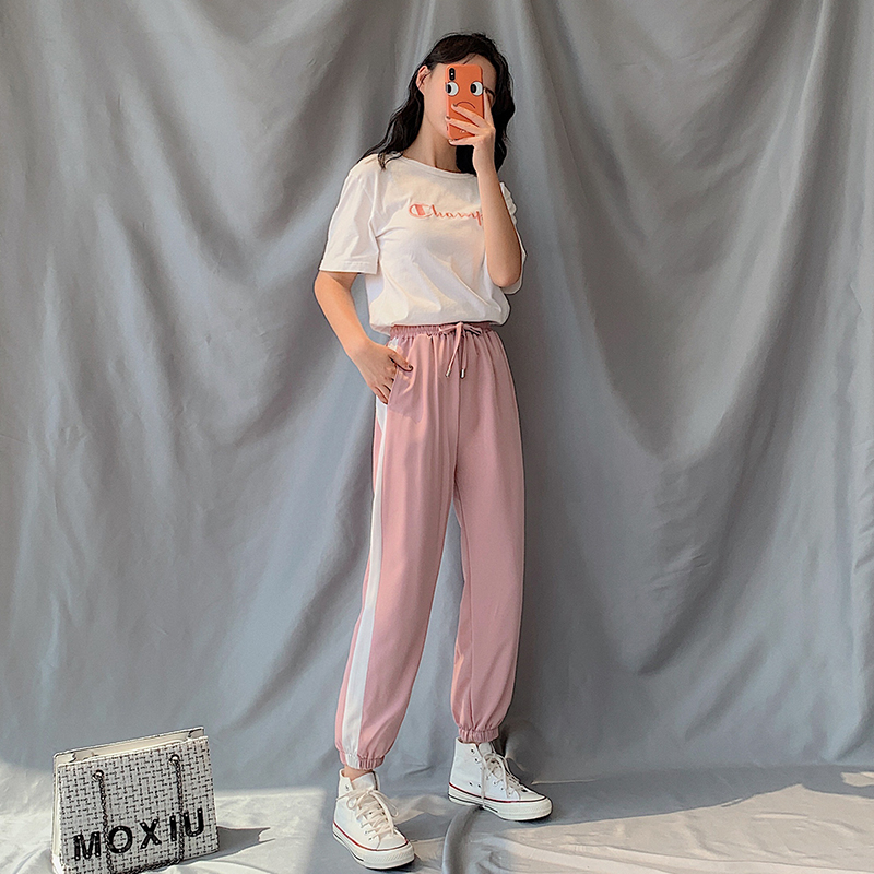 冰丝子女宽松夏季2020新款运动裤 优乐叮休闲裤