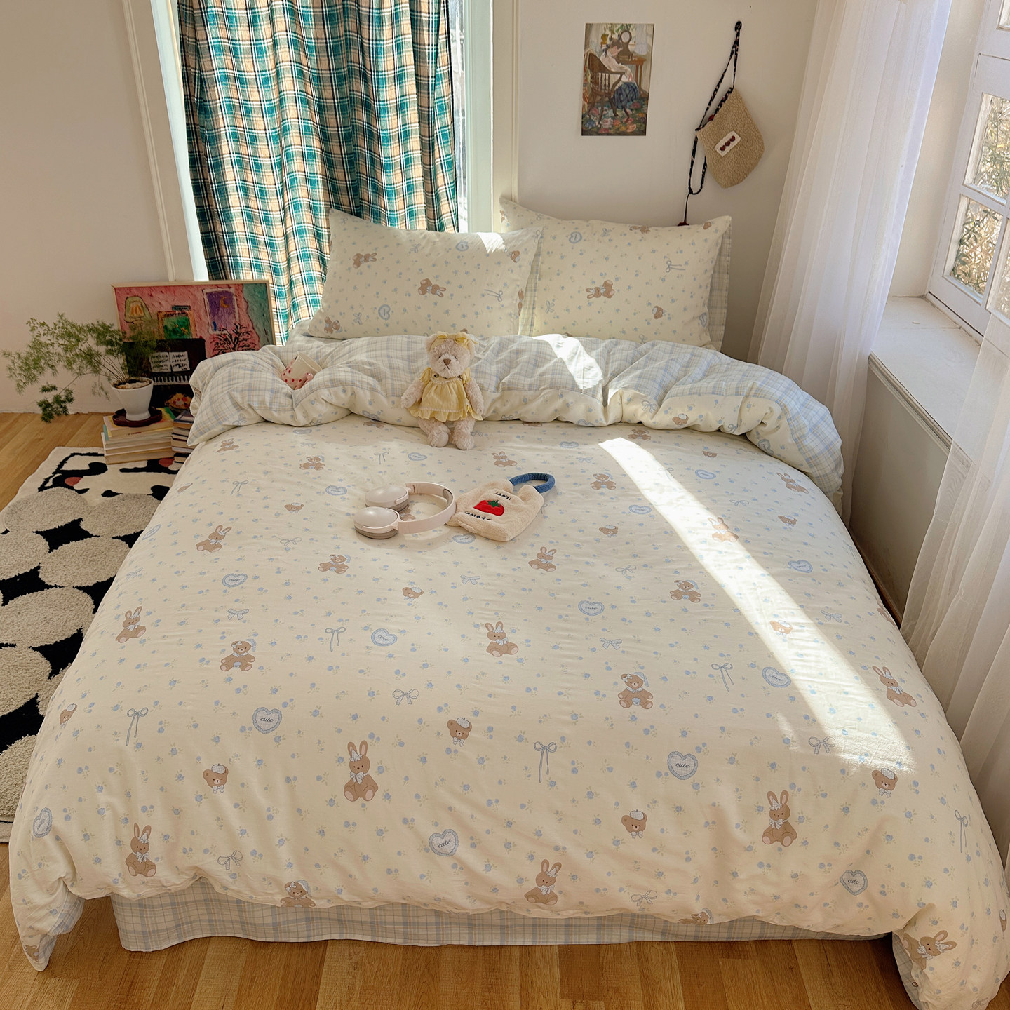 四件套纯棉100全棉2026新款床上用品床单被套床笠学生宿舍三件套4