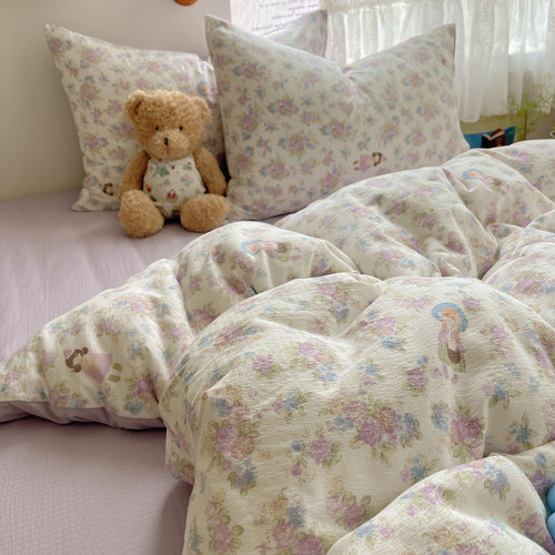 A类床上用品四件套纯棉全棉2025新款床单被套被罩学生宿舍三件套4 - 图2