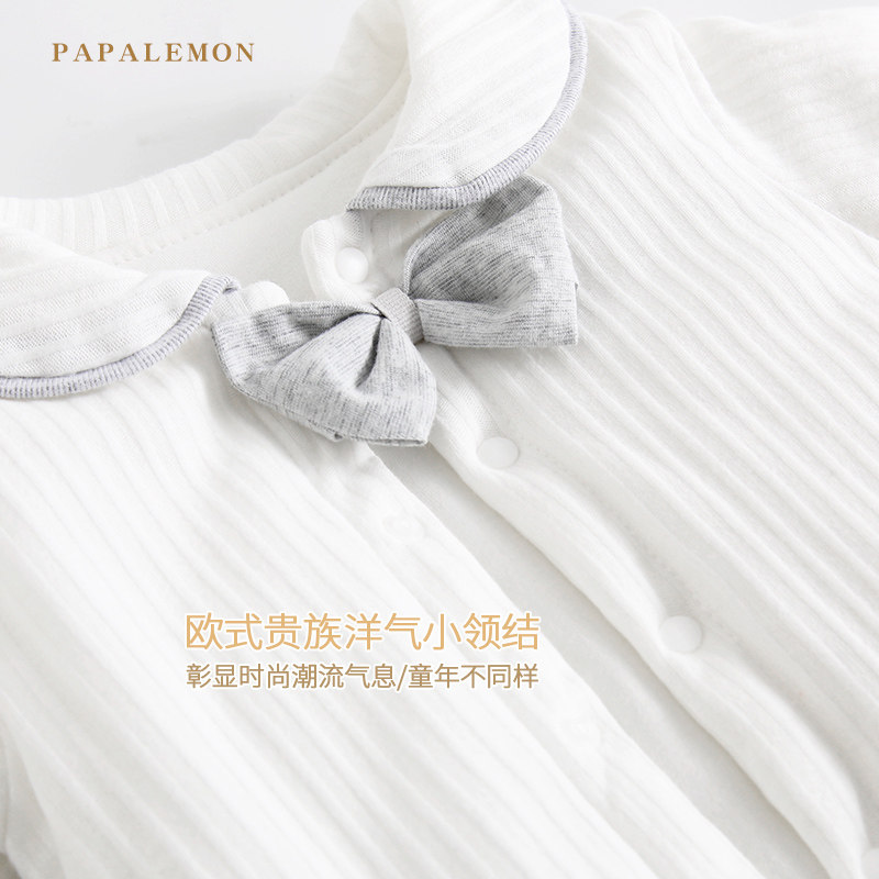 新生婴儿衣服春秋夹棉ins薄棉衣 papalemon母婴连身衣/爬服/哈衣