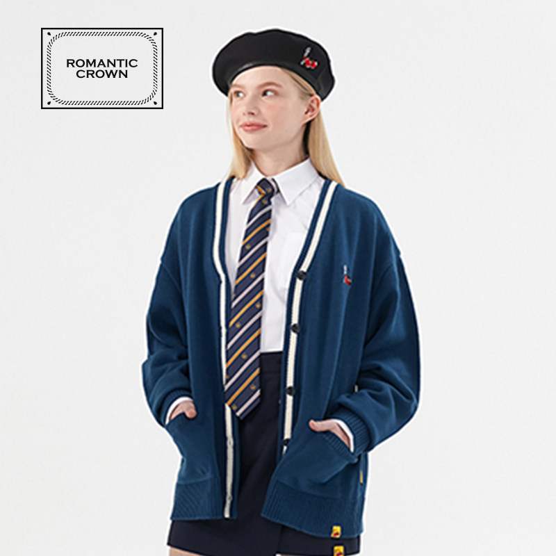 romanticcrown x kirsh刺绣开衫 ROMANTICCROWN海外毛针织衫