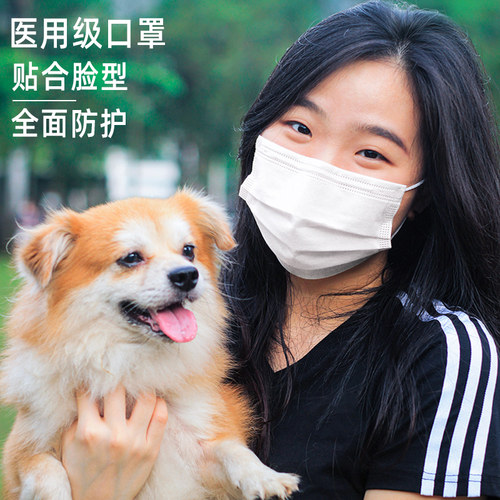 100只医用口罩一次性医疗三层白色单独立包装男女高颜值2025新款 - 图1