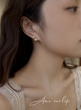 序曲淡水珍珠耳夹无耳洞女小众设计精致百搭高级感通勤硅胶耳饰潮