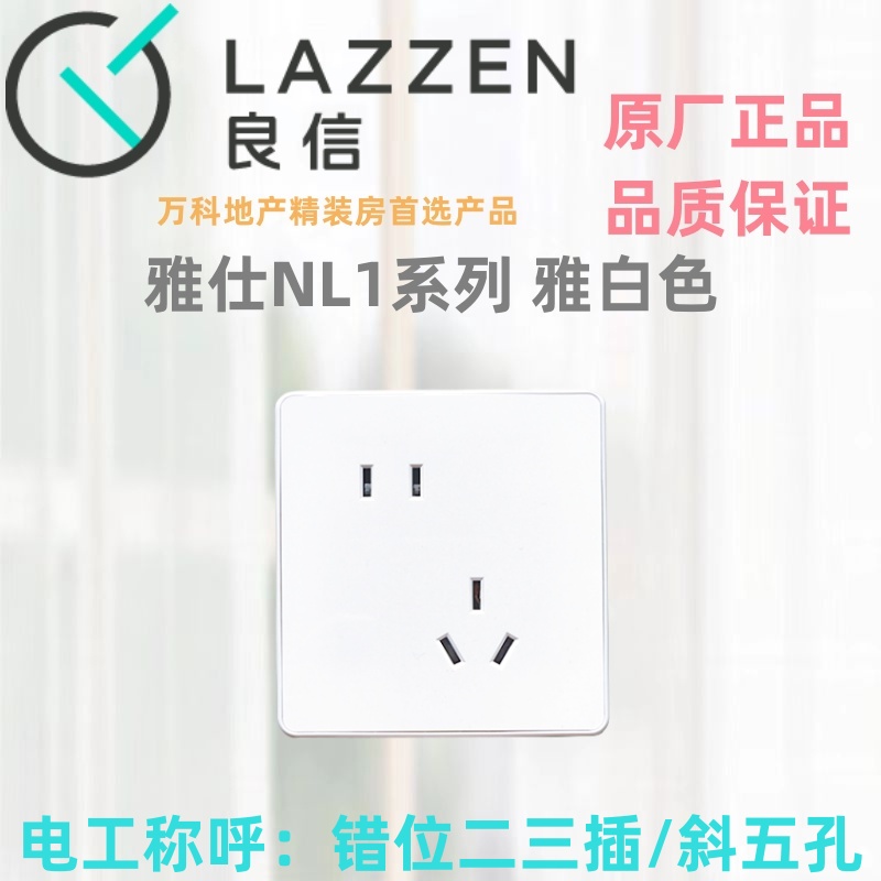 Nader良信N1L雅白86型一开单控双联五孔空调电脑USB开关插座面板 - 图1