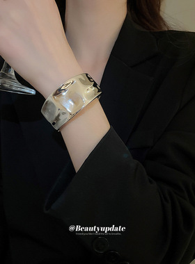 不规则光面几何圆形手镯欧美夸张