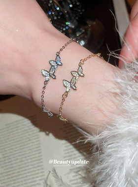 韩系ins锆石蝴蝶手链甜美优雅气