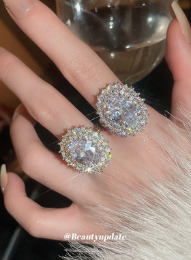 真金电镀椭圆开口戒指复古宫廷风轻奢指环百搭高级感时尚手饰